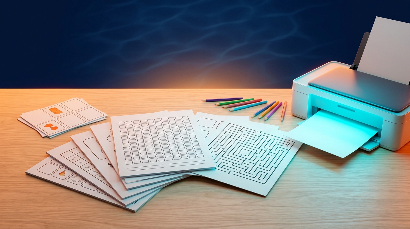 Printable AI activity sheets and puzzles